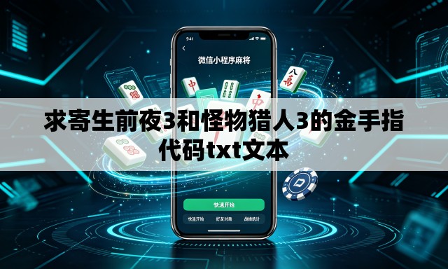 求寄生前夜3和怪物猎人3的金手指代码txt文本