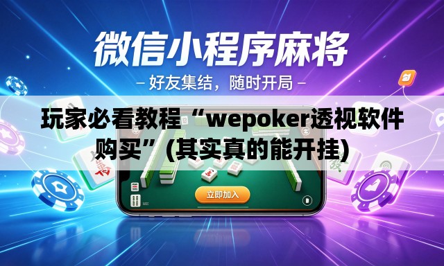 玩家必看教程“wepoker透视软件购买	”(其实真的能开挂)