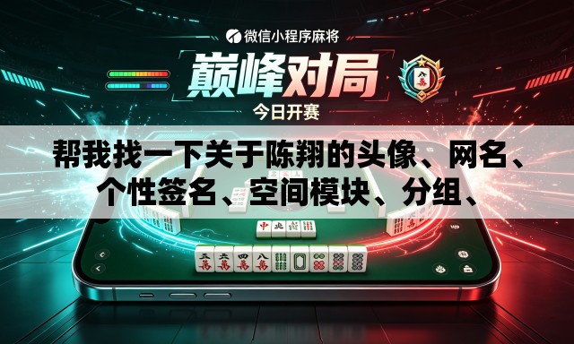 帮我找一下关于陈翔的头像、网名、个性签名	、空间模块、分组、