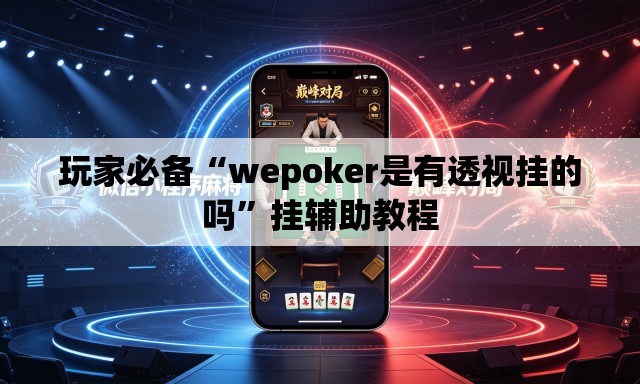 玩家必备“wepoker是有透视挂的吗”挂辅助教程