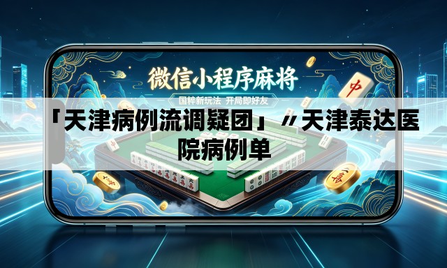 「天津病例流调疑团」〃天津泰达医院病例单