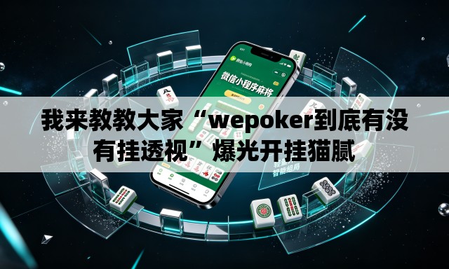 我来教教大家“wepoker到底有没有挂透视”爆光开挂猫腻