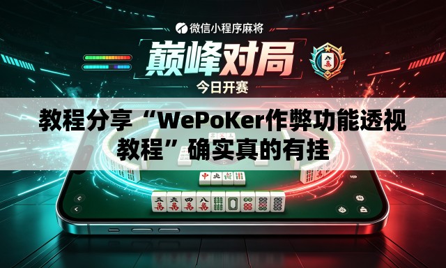 教程分享“WePoKer作弊功能透视教程”确实真的有挂