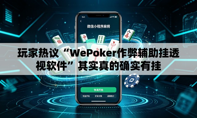 玩家热议“WePoker作弊辅助挂透视软件”其实真的确实有挂