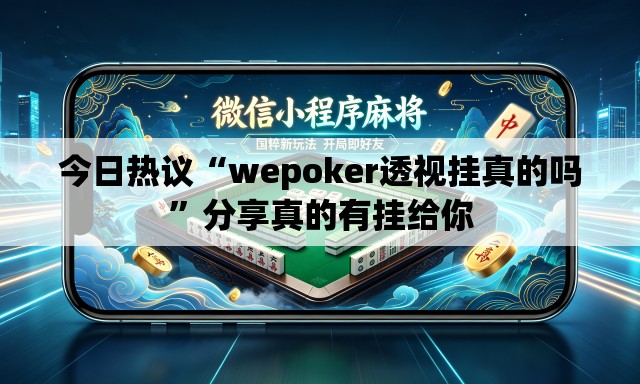 今日热议“wepoker透视挂真的吗	”分享真的有挂给你