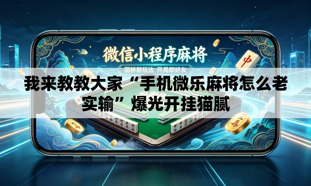 我来教教大家“手机微乐麻将怎么老实输”爆光开挂猫腻