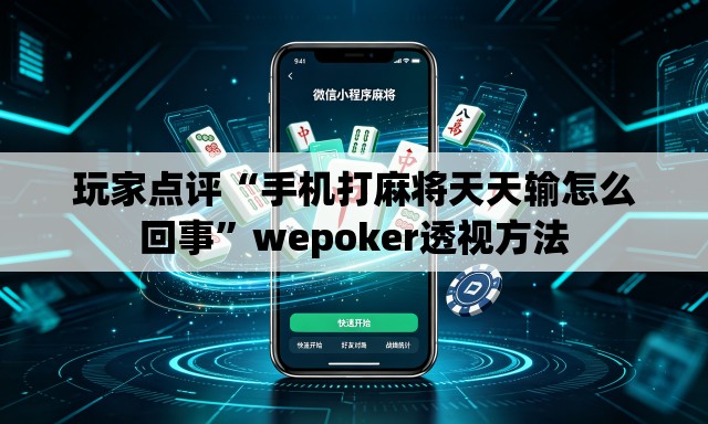 玩家点评“手机打麻将天天输怎么回事”wepoker透视方法