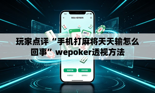 玩家点评“手机打麻将天天输怎么回事	”wepoker透视方法