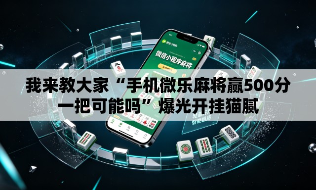 我来教大家“手机微乐麻将赢500分一把可能吗”爆光开挂猫腻