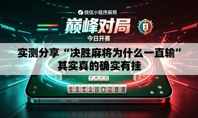 实测分享“决胜麻将为什么一直输	”其实真的确实有挂