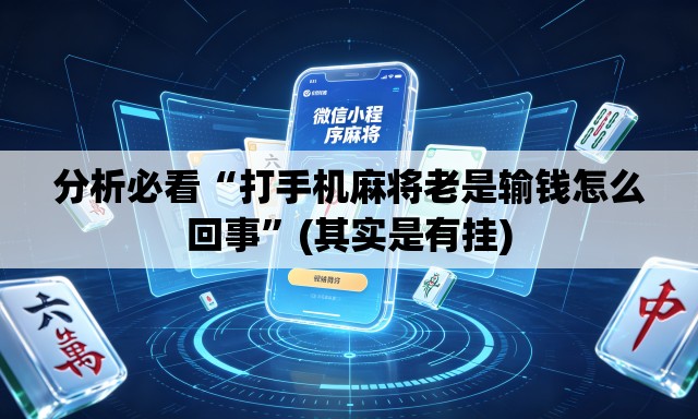 分析必看“打手机麻将老是输钱怎么回事”(其实是有挂)
