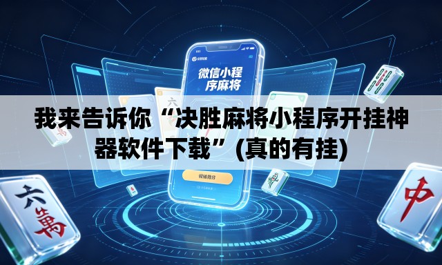 我来告诉你“决胜麻将小程序开挂神器软件下载”(真的有挂)