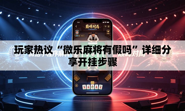 玩家热议“微乐麻将有假吗”详细分享开挂步骤