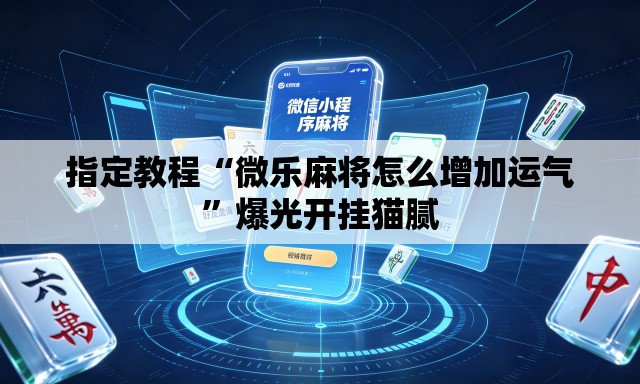 指定教程“微乐麻将怎么增加运气	”爆光开挂猫腻