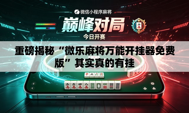重磅揭秘“微乐麻将万能开挂器免费版	”其实真的有挂