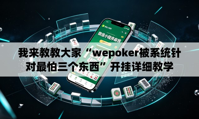 我来教教大家“wepoker被系统针对最怕三个东西”开挂详细教学