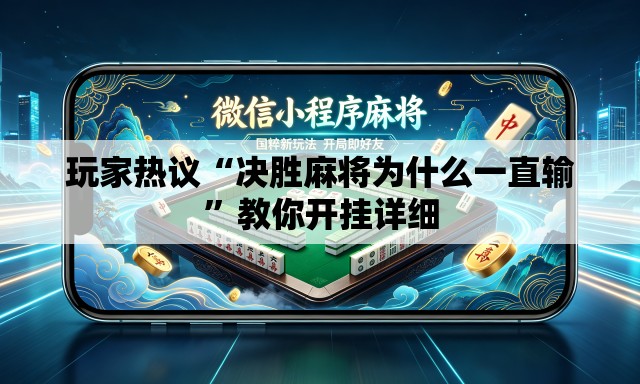 玩家热议“决胜麻将为什么一直输”教你开挂详细