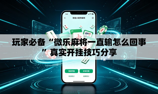 玩家必备“微乐麻将一直输怎么回事”真实开挂技巧分享
