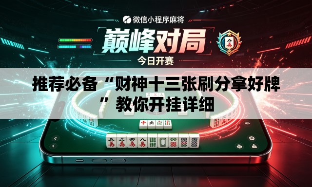 推荐必备“财神十三张刷分拿好牌”教你开挂详细