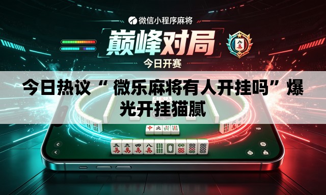 今日热议“ 微乐麻将有人开挂吗”爆光开挂猫腻
