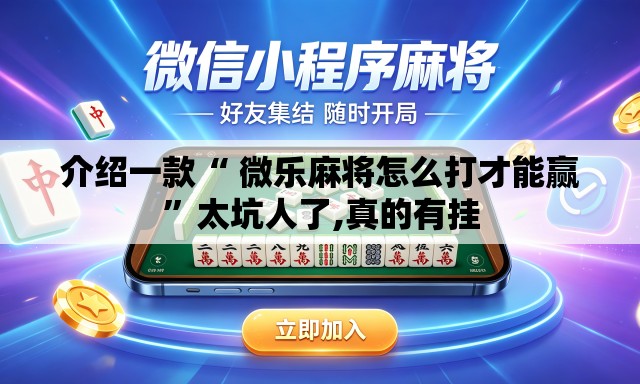 介绍一款“ 微乐麻将怎么打才能赢”太坑人了,真的有挂
