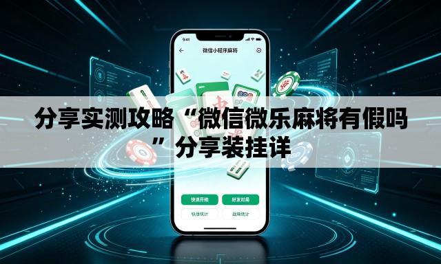 分享实测攻略“微信微乐麻将有假吗	”分享装挂详