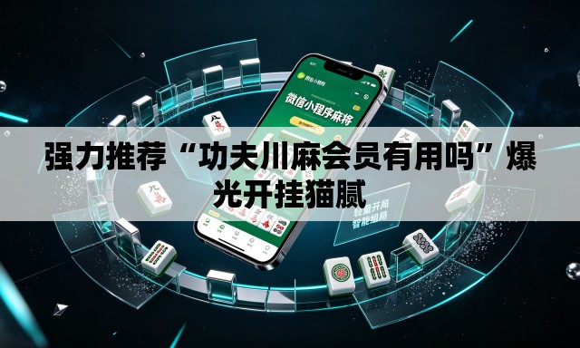 强力推荐“功夫川麻会员有用吗”爆光开挂猫腻