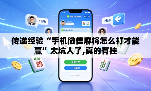传递经验“手机微信麻将怎么打才能赢”太坑人了,真的有挂