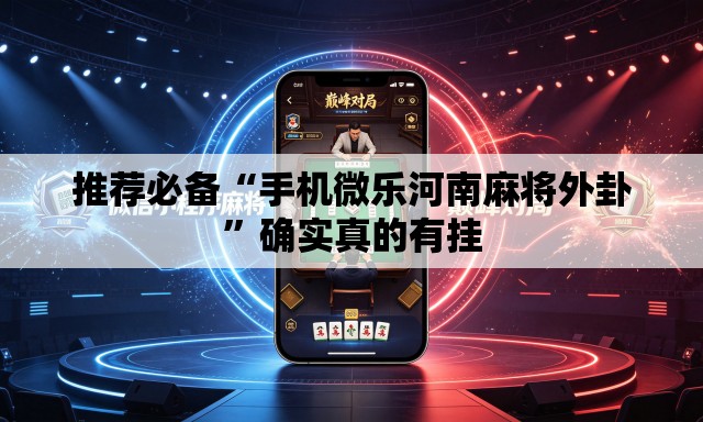 推荐必备“手机微乐河南麻将外卦	”确实真的有挂