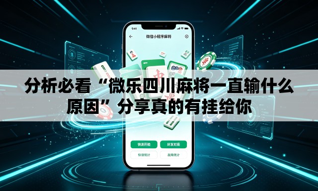 分析必看“微乐四川麻将一直输什么原因”分享真的有挂给你