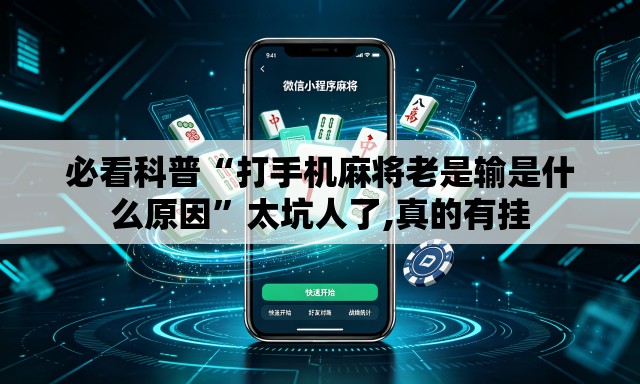 必看科普“打手机麻将老是输是什么原因”太坑人了,真的有挂