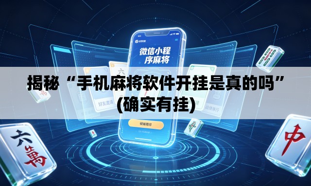 揭秘“手机麻将软件开挂是真的吗”(确实有挂)