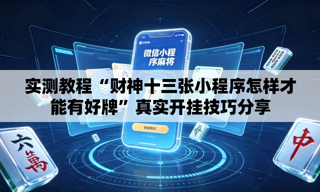 实测教程“财神十三张小程序怎样才能有好牌”真实开挂技巧分享