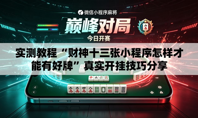 实测教程“财神十三张小程序怎样才能有好牌”真实开挂技巧分享