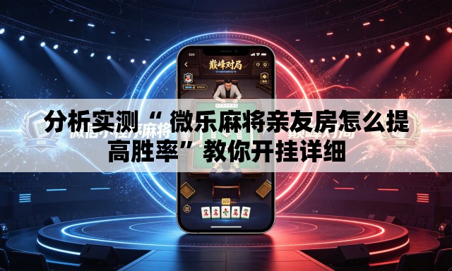 分析实测“ 微乐麻将亲友房怎么提高胜率”教你开挂详细