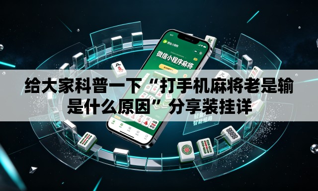 给大家科普一下“打手机麻将老是输是什么原因”分享装挂详