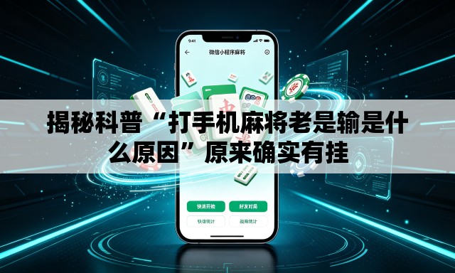 揭秘科普“打手机麻将老是输是什么原因	”原来确实有挂