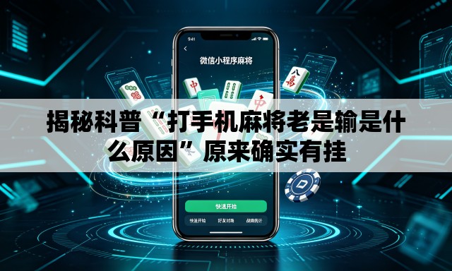 揭秘科普“打手机麻将老是输是什么原因	”原来确实有挂