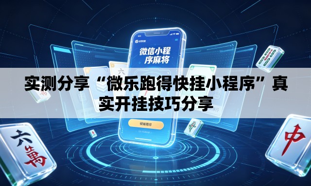 实测分享“微乐跑得快挂小程序”真实开挂技巧分享