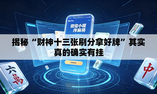 揭秘“财神十三张刷分拿好牌”其实真的确实有挂