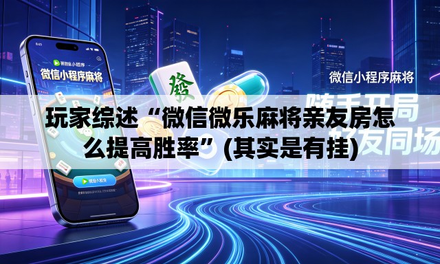 玩家综述“微信微乐麻将亲友房怎么提高胜率”(其实是有挂)