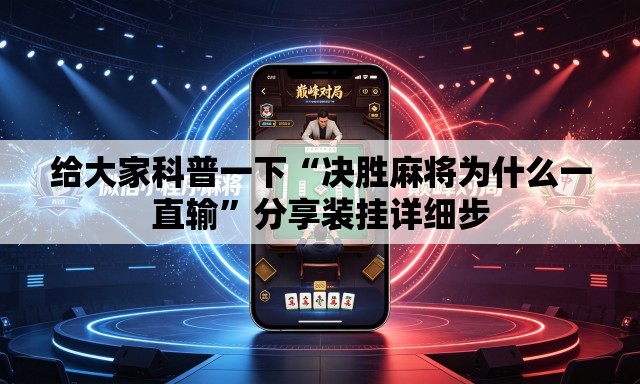给大家科普一下“决胜麻将为什么一直输”分享装挂详细步