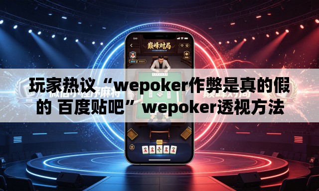 玩家热议“wepoker作弊是真的假的 百度贴吧	”wepoker透视方法