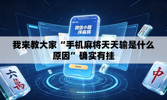 我来教大家“手机麻将天天输是什么原因”确实有挂