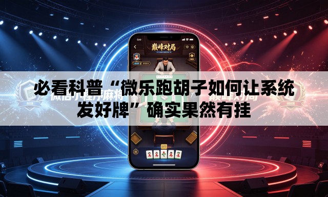 必看科普“微乐跑胡子如何让系统发好牌	”确实果然有挂