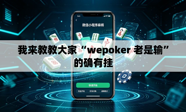 我来教教大家“wepoker 老是输	”的确有挂