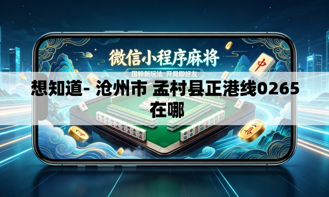 想知道- 沧州市 孟村县正港线0265 在哪 想知道- 沧州市 孟村县正港线0265 在哪