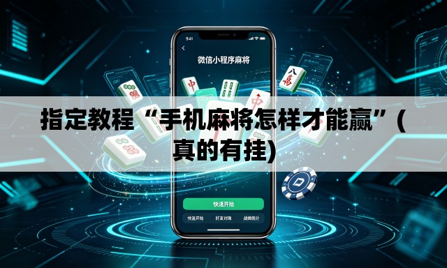 指定教程“手机麻将怎样才能赢”(真的有挂)