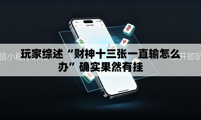 玩家综述“财神十三张一直输怎么办”确实果然有挂