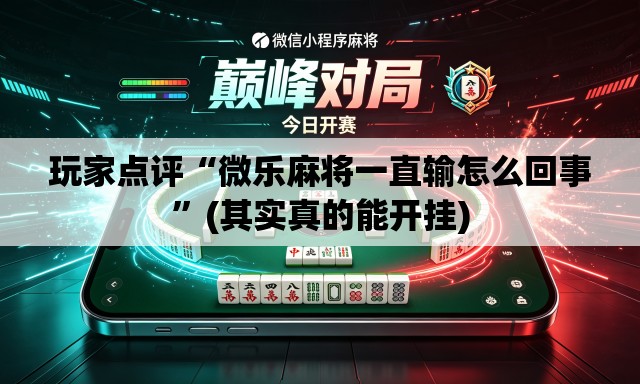 玩家点评“微乐麻将一直输怎么回事	”(其实真的能开挂)